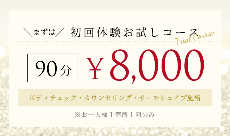 初回体験お試しコース 90分 ¥8,000
